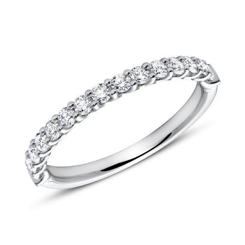 18 quilates anillo de oro blanco eternidad 15 diamantes