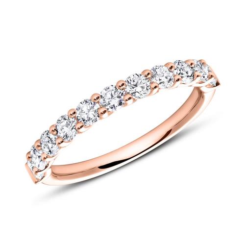 Anillo de la eternidad de oro rosa de 14 quilates de diamantes