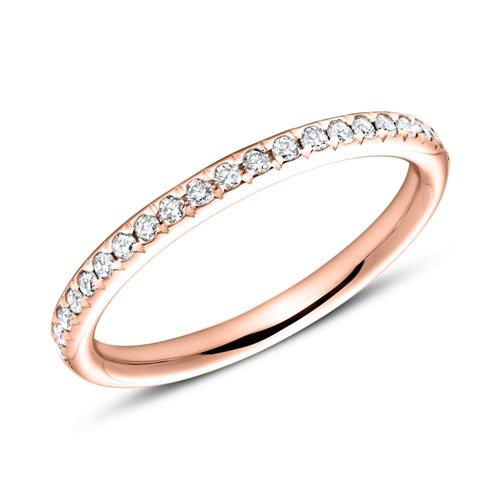 14 quilates anillo eternidad oro rosa 2diamante