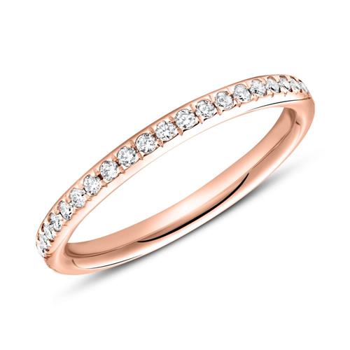 14 quilates anillo de oro rosa eternidad 43 diamantes