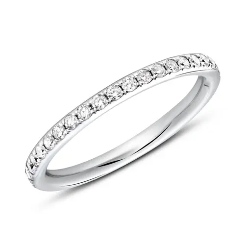 Anillo memoire 14 quilates oro blanco 39 diamantes