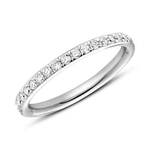 14 quilates anillo oro blanco eternidad 37 diamantes