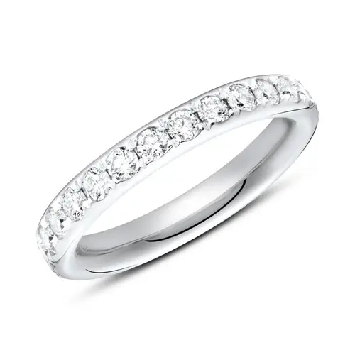 14 quilates anillo de oro blanco eternidad 27 diamantes