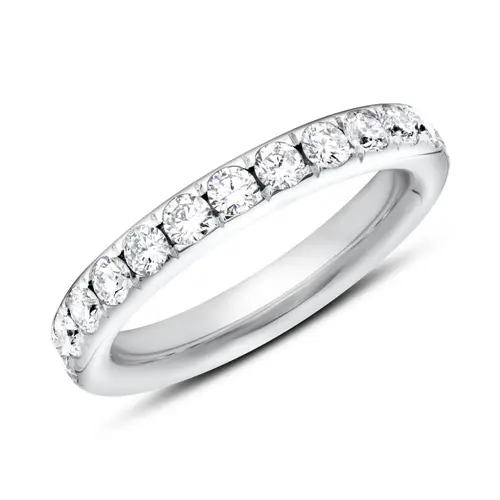 Anillo eternidad 18 quilates oro blanco 25 diamantes