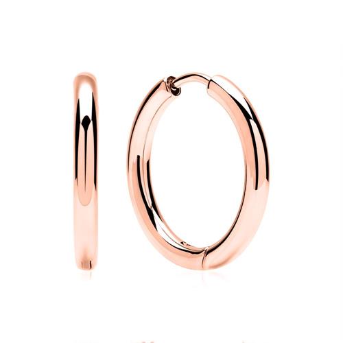 Stainless steel hoops rose gold plated