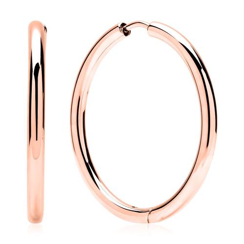 Stainless steel hoops pink gold