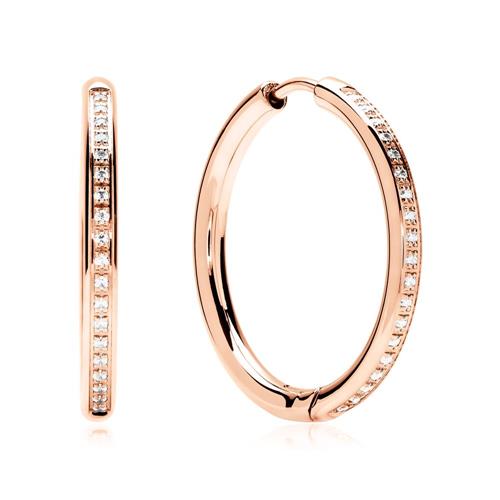 Stainless steel hoops in pink gold