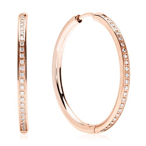 Stainless steel hoops in pink gold