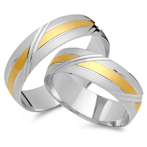 Wedding rings 8ct yellow-white gold