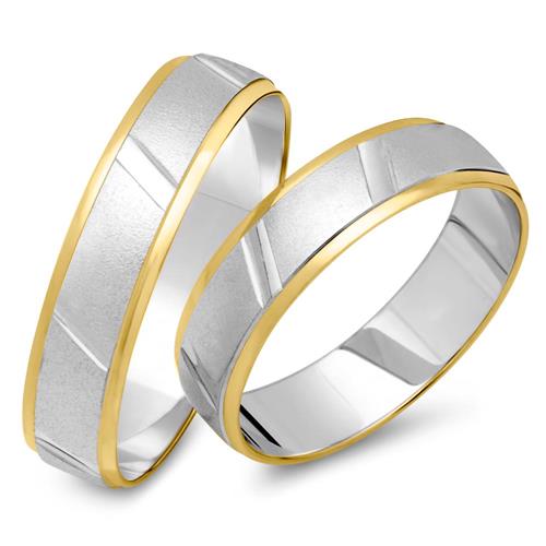 Wedding rings 18ct yellow-white gold