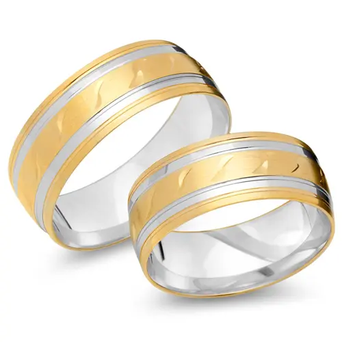 Wedding rings 8ct yellow-white gold