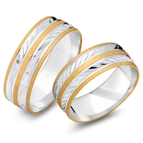 Wedding rings 8ct yellow-white gold