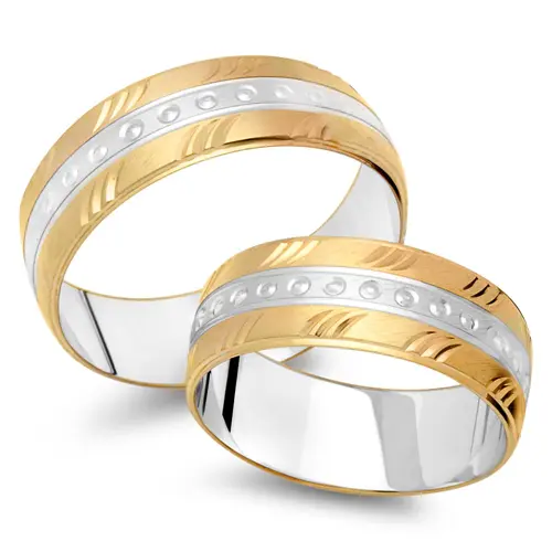 Wedding rings 8ct yellow-white gold