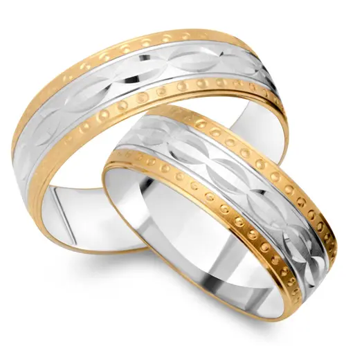 Wedding rings 8ct yellow-white gold