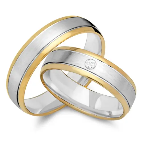 Wedding rings 8ct yellow-white gold with diamond