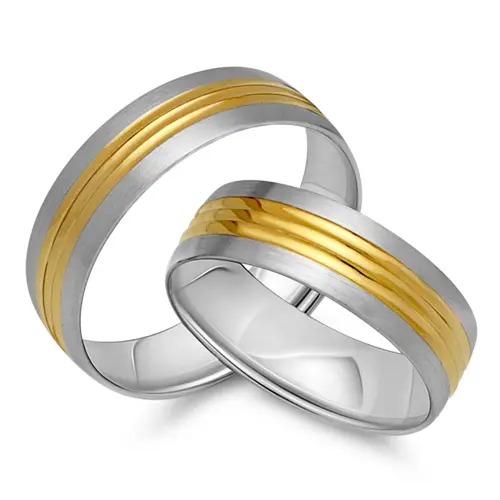 Wedding rings 8ct yellow-white gold
