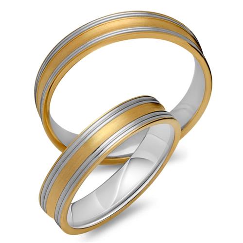 Wedding rings 18ct yellow-white gold