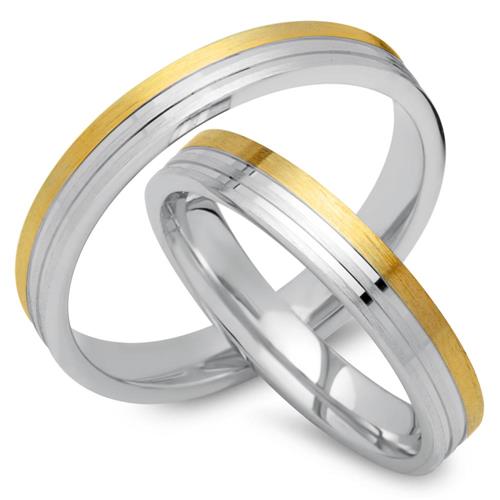 Wedding rings 18ct yellow-white gold