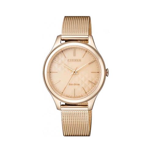 Reloj de mujer de acero inoxidable en color rosado de citizen em05030-83x