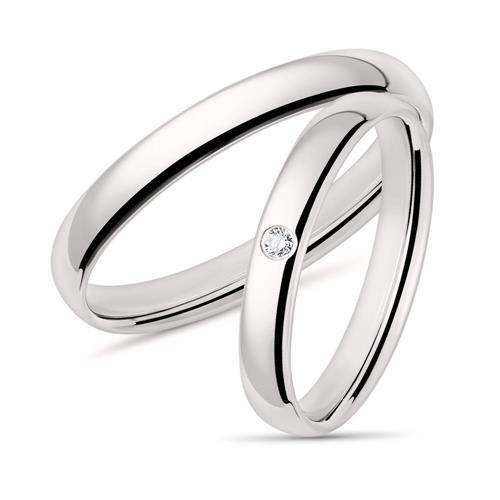 585 white gold wedding ring set with diamond