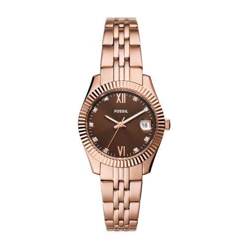 Scarlette ladies watch with quartz movement in stainless steel, rosé