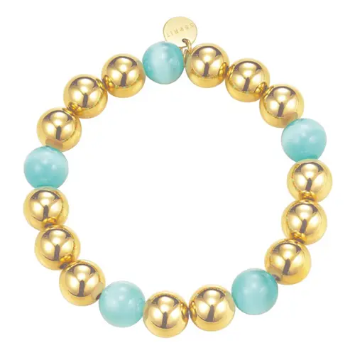 Pulsera bold spheres oro menta