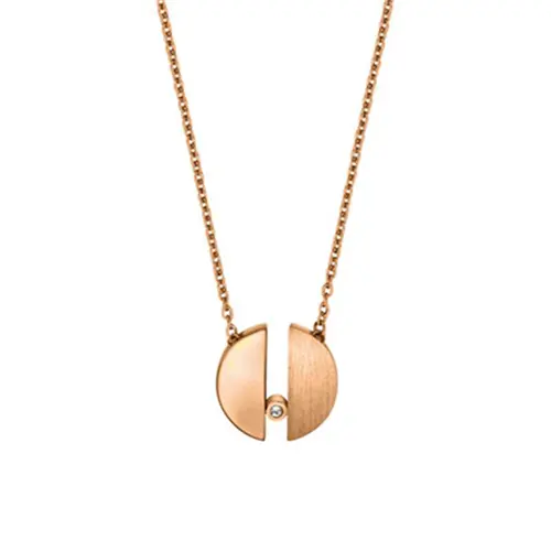 Laurel necklace in rose gold zirconia esprit stainless steel