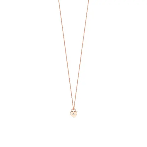 Sterling silver heart necklace, rose gold-plated