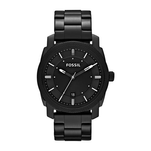 Men's watch with black stainless steel bracelet