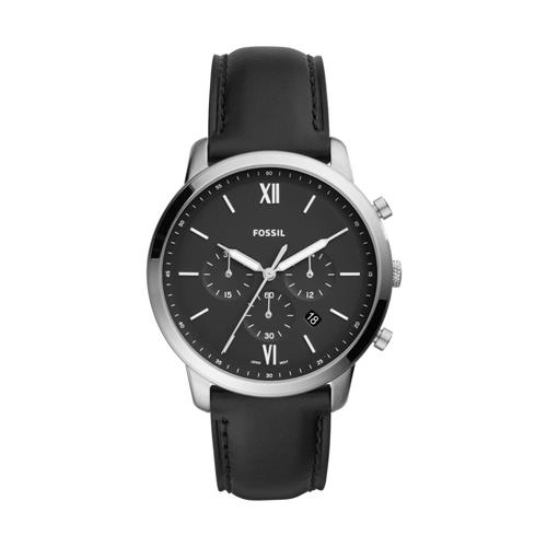 Men's watch neutra in stainless steel and black leather