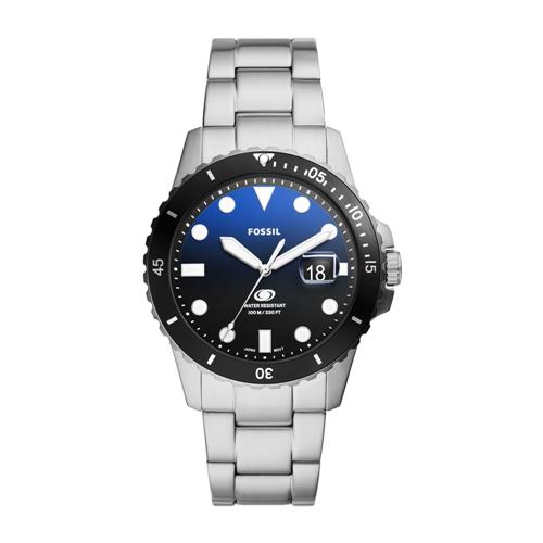 Blue dive men's watch with blue dial, stainless steel