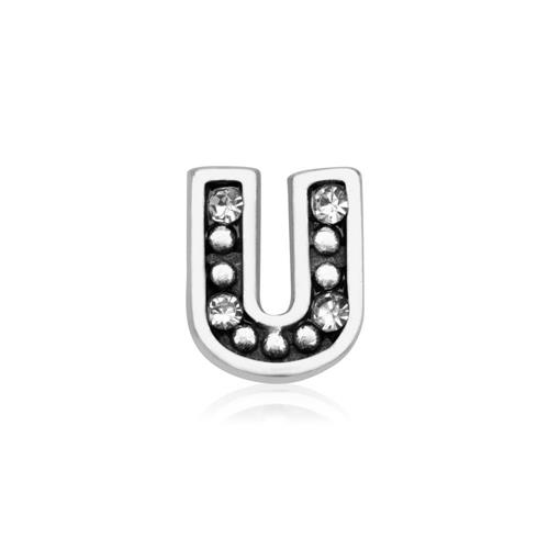 Charm Buchstabe U 925er Silber Zirkonia