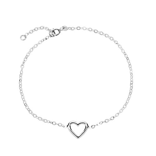 Ladies bracelet heart in 14-carat white gold