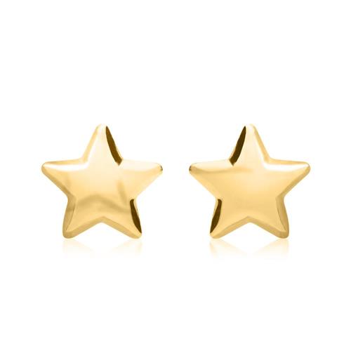 Pendientes en forma de estrella en oro 9 quilates
