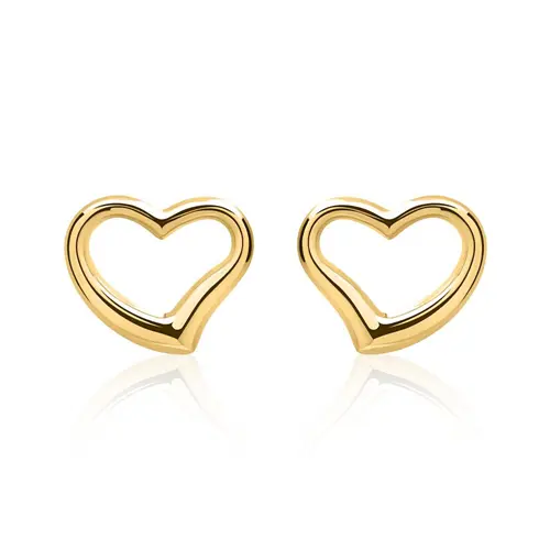 Stud earrings 8ct gold heart shape