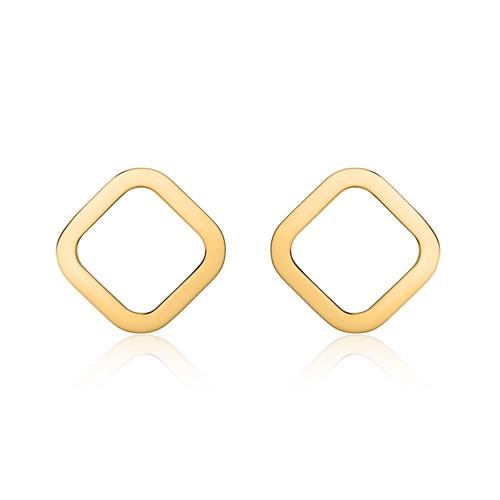 Dames vierkante oorbellen in 14k goud