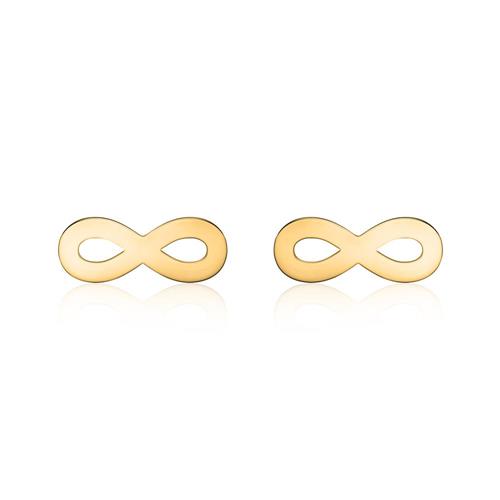 Infinity earstuds for women 14K gold