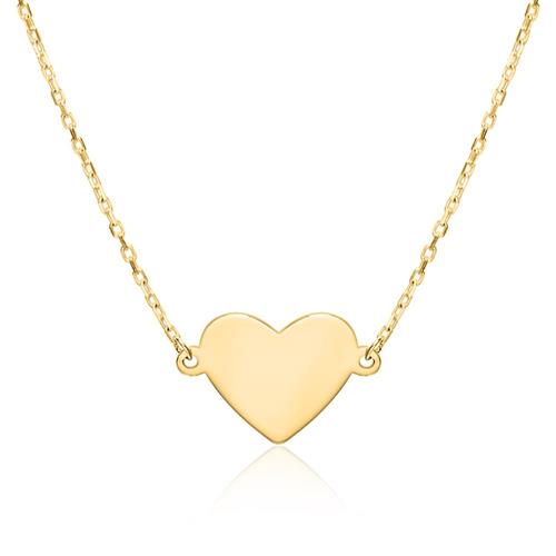 Necklace heart for ladies in 9K gold, engravable