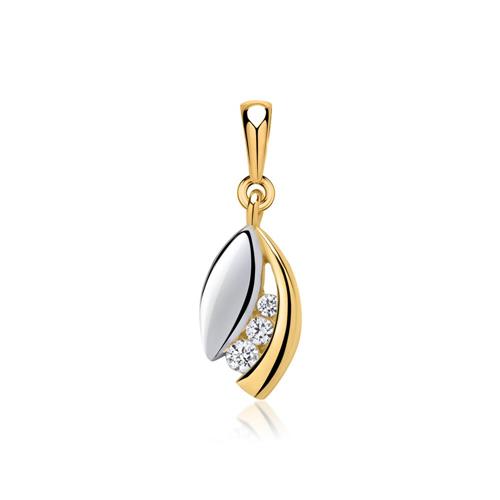 Gold pendant: 8ct yellow gold with zirconia