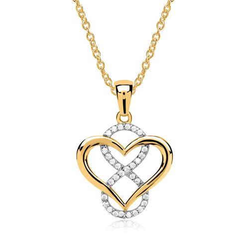 Necklace heart infinity 8ct gold