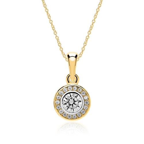 Necklace for ladies in 9K gold with zirconia