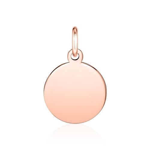 Engraved circle pendant in 14-carat rose gold