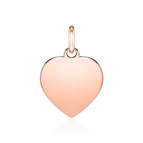 Engravable pendant heart in 14K rose gold