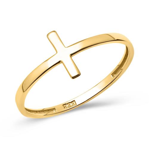 Ring in cross form 8ct yellow gold