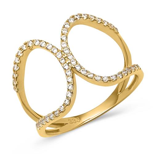 8 quilates gold ring circonita set