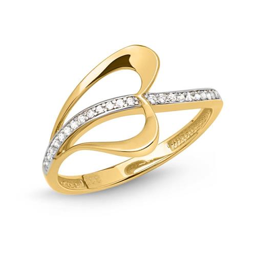 8 quilates anillo de oro con hermoso corazón