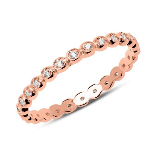 Ring in 8-carat rose gold with zirconia