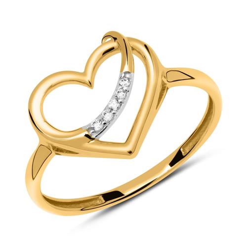 Heart ring in 8ct gold with zirconia stones