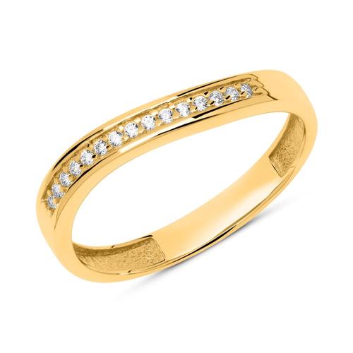 8ct gold ring with white zirconia stones
