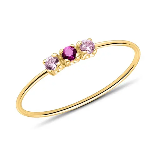 Ring for ladies in 9K gold with zirconia